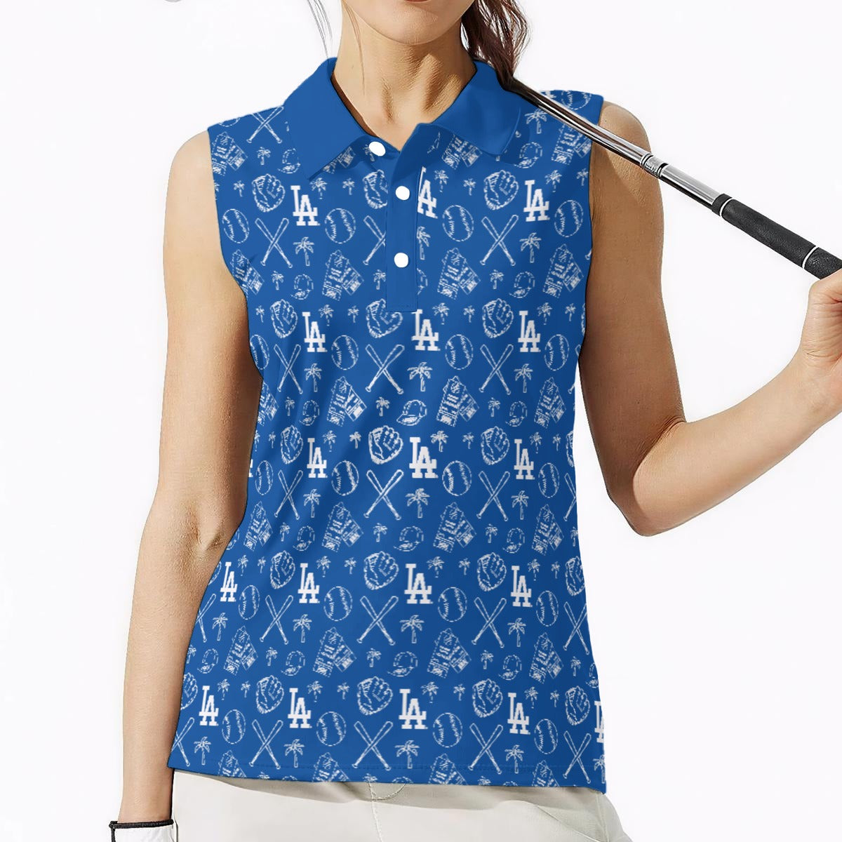 Dodgers x Smokin' Bogey's Print Women's Sleeveless Polo