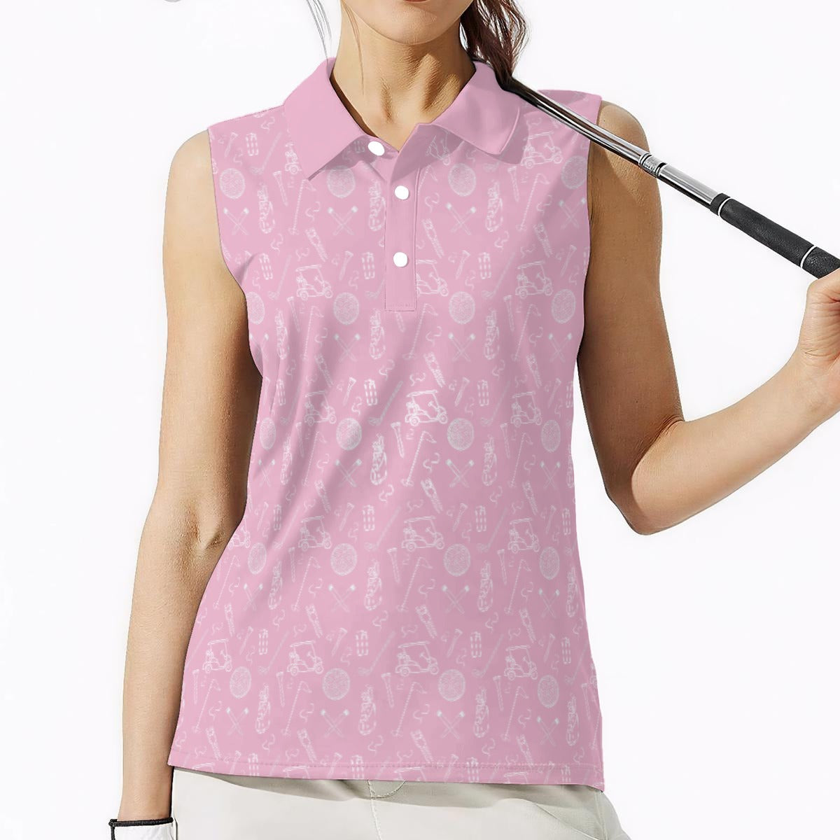 The Greens Kit Print Women's Sleeveless Polo