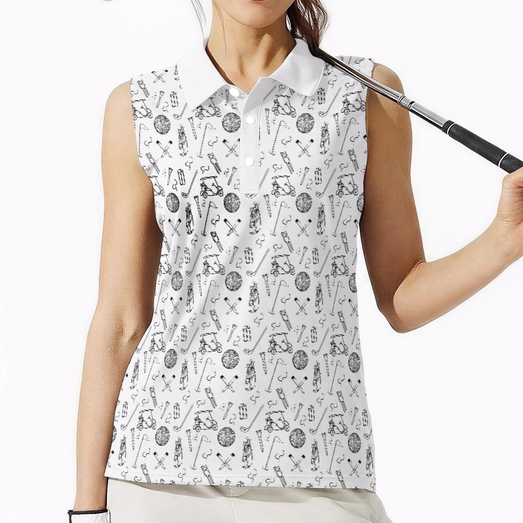 The Greens Kit Print Women's Sleeveless Polo