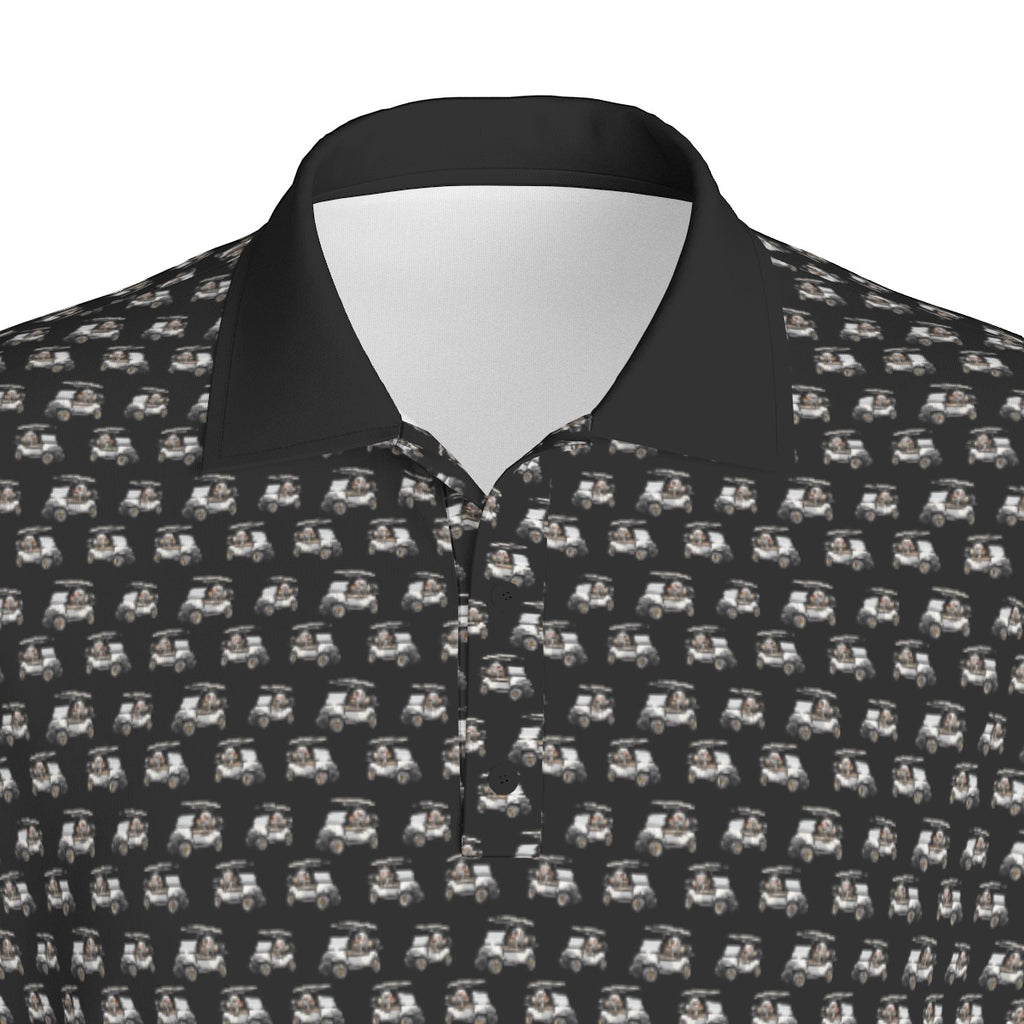 Golf Cart Fred Print Men's Polo