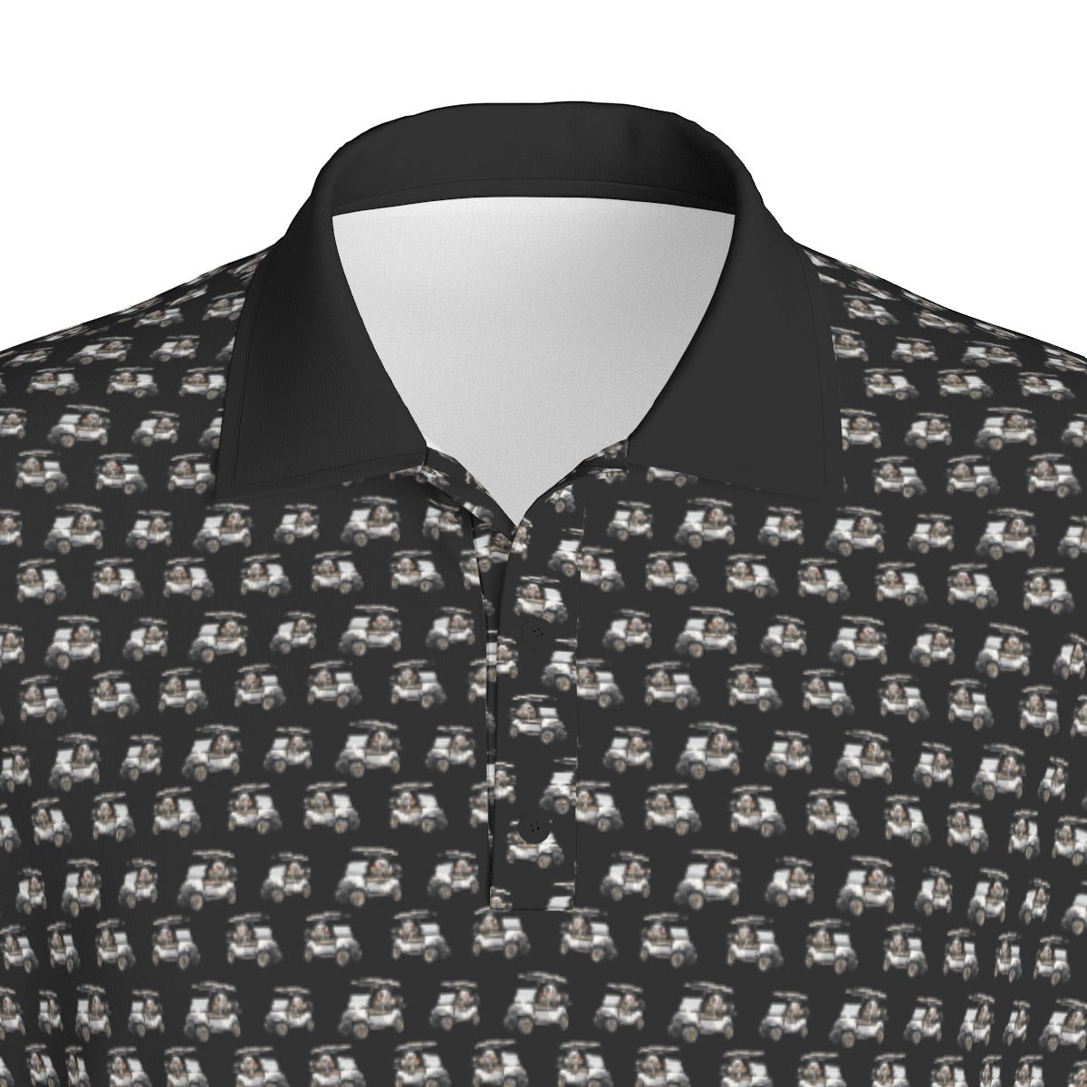 Golf Cart Fred Print Men's Polo