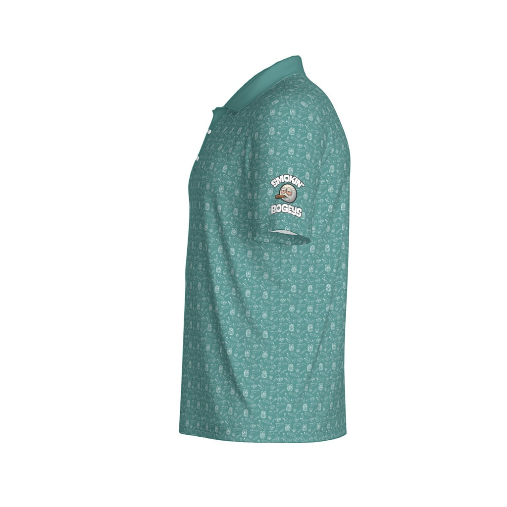 Blunts & Bongs Prints Men's Polo Collar Jersey