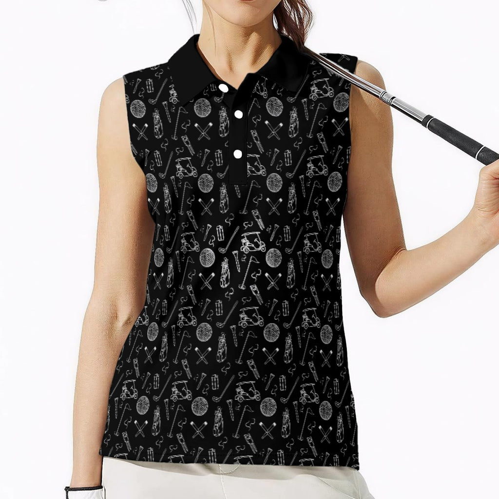 The Greens Kit Print Women's Sleeveless Polo