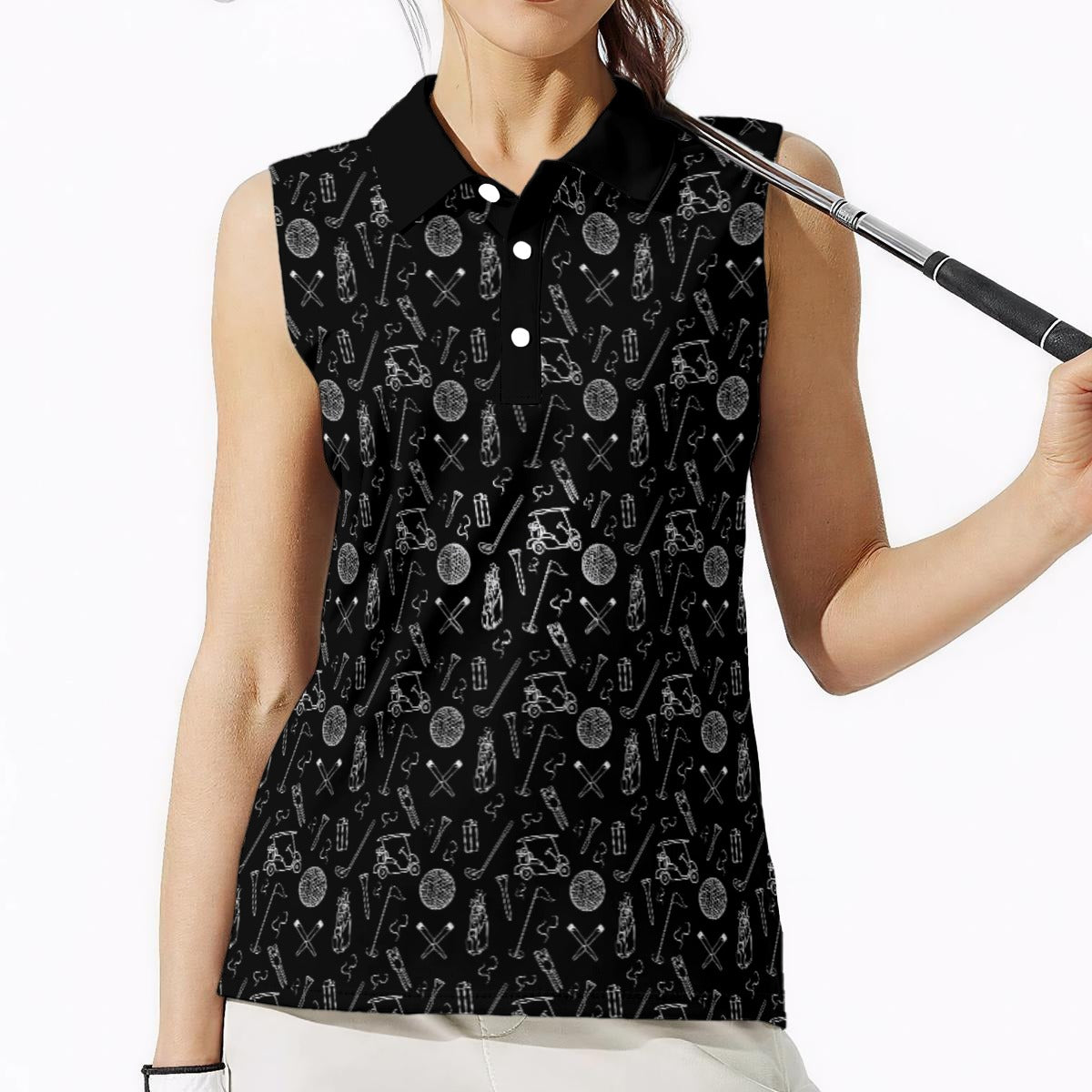 The Greens Kit Print Women's Sleeveless Polo