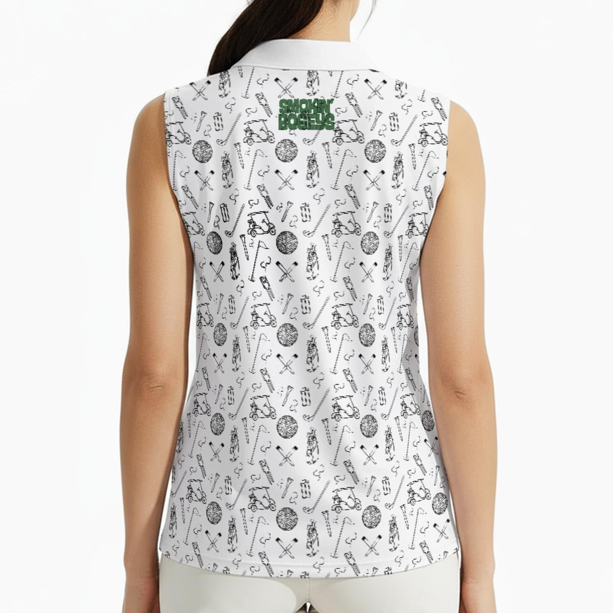 The Greens Kit Print Women's Sleeveless Polo