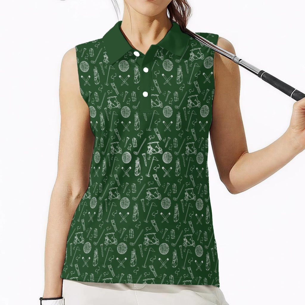 The Greens Kit Print Women's Sleeveless Polo